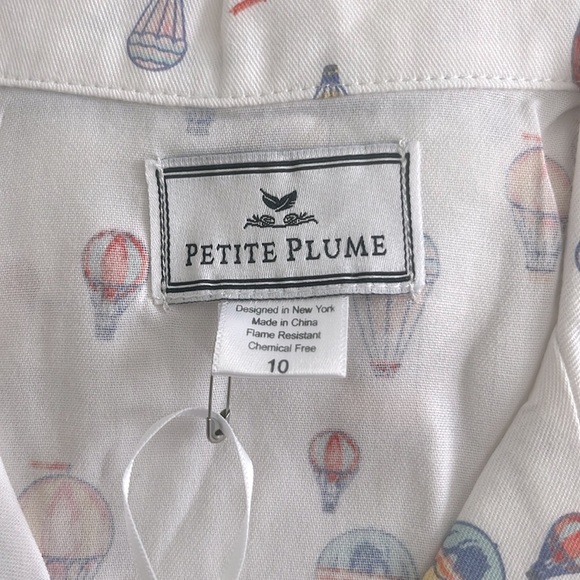 PETITE PLUME Bon Voyage Kids Chemical Free Flame Resistant Pajama Set Size 10 - Picture 7 of 8